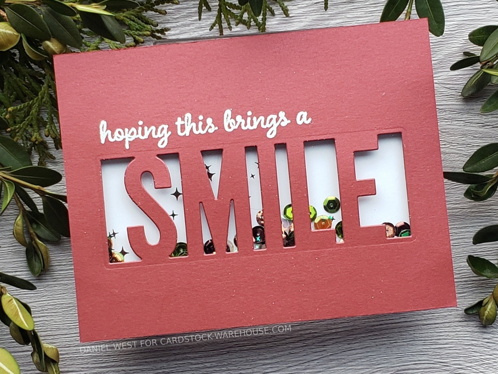 DIY Smile Cardstock Paper Shaker Card