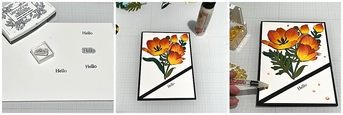 adding sentiment and final details to tulip card