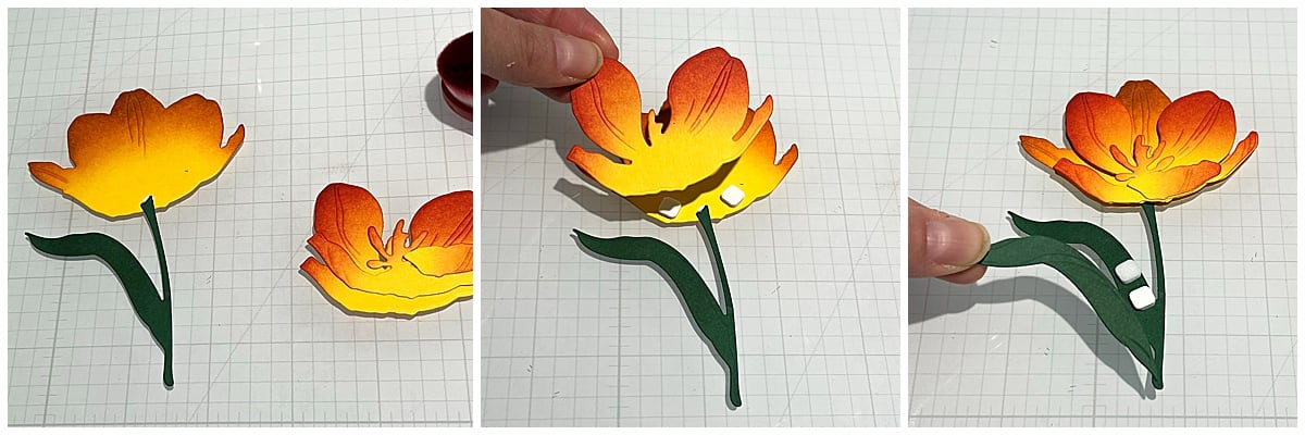 layering paper tulip petals