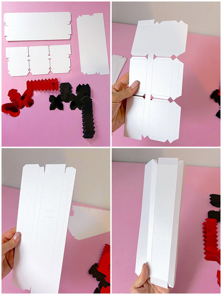 Building frame for Valentine's Day 3D Paper Tic Tac Toe Box