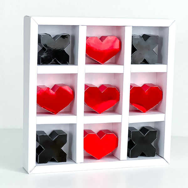 Valentine's Day 3D Paper Tic Tac Toe Box