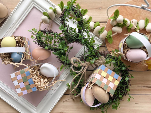 woven paper Easter baskets