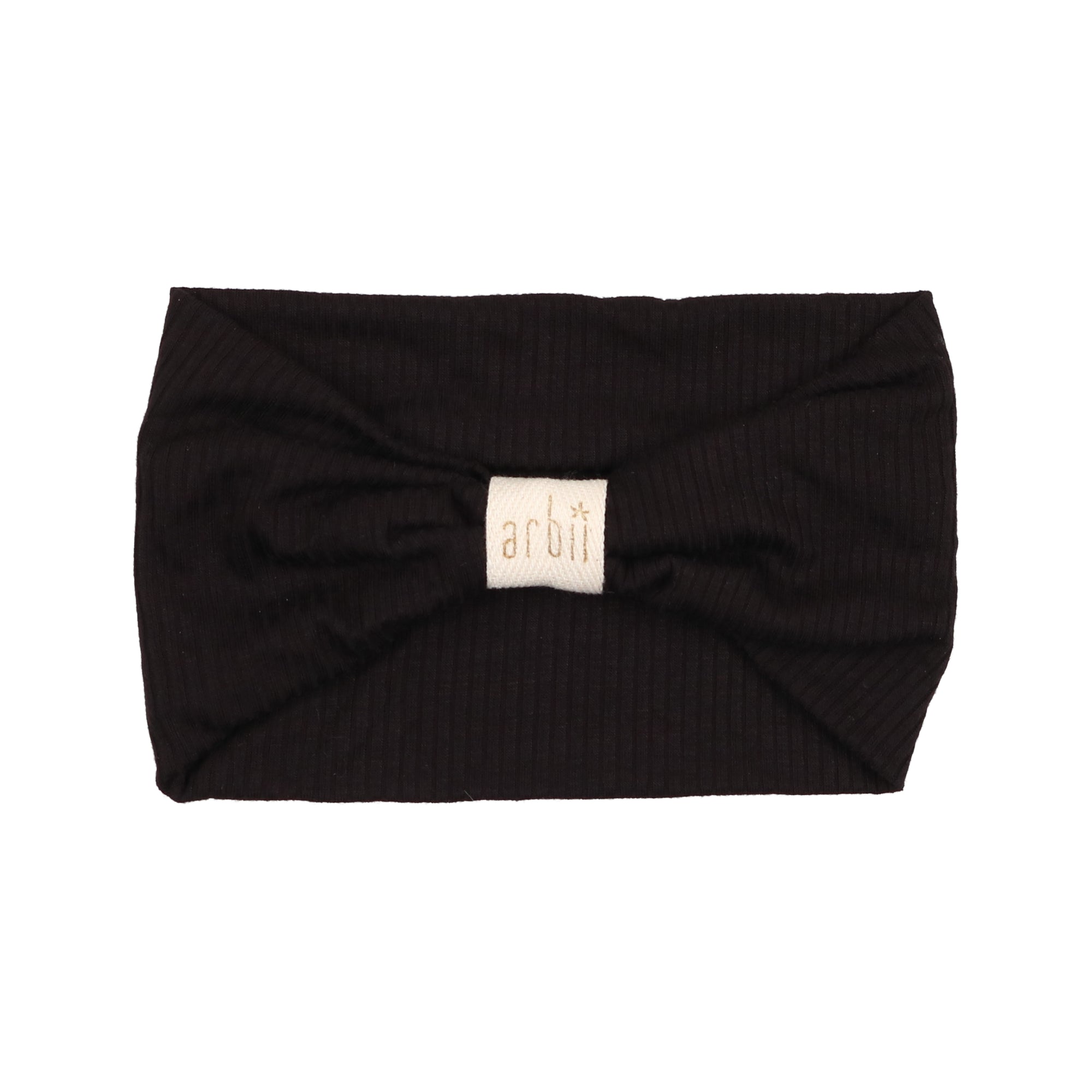 Black Ribbed Logo Turban - arbiilabel product image