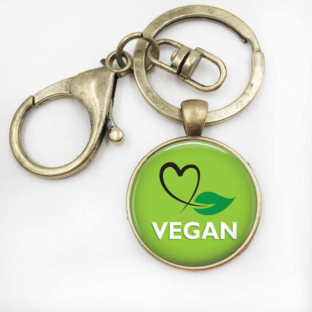 Vegan Pendant Necklace, Earrings, Bracelet & Keychain