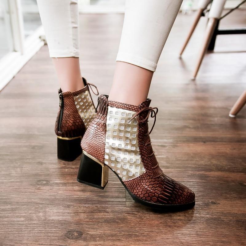 mock croc ankle boots