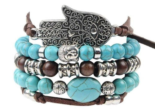 hamsa bracelet leather