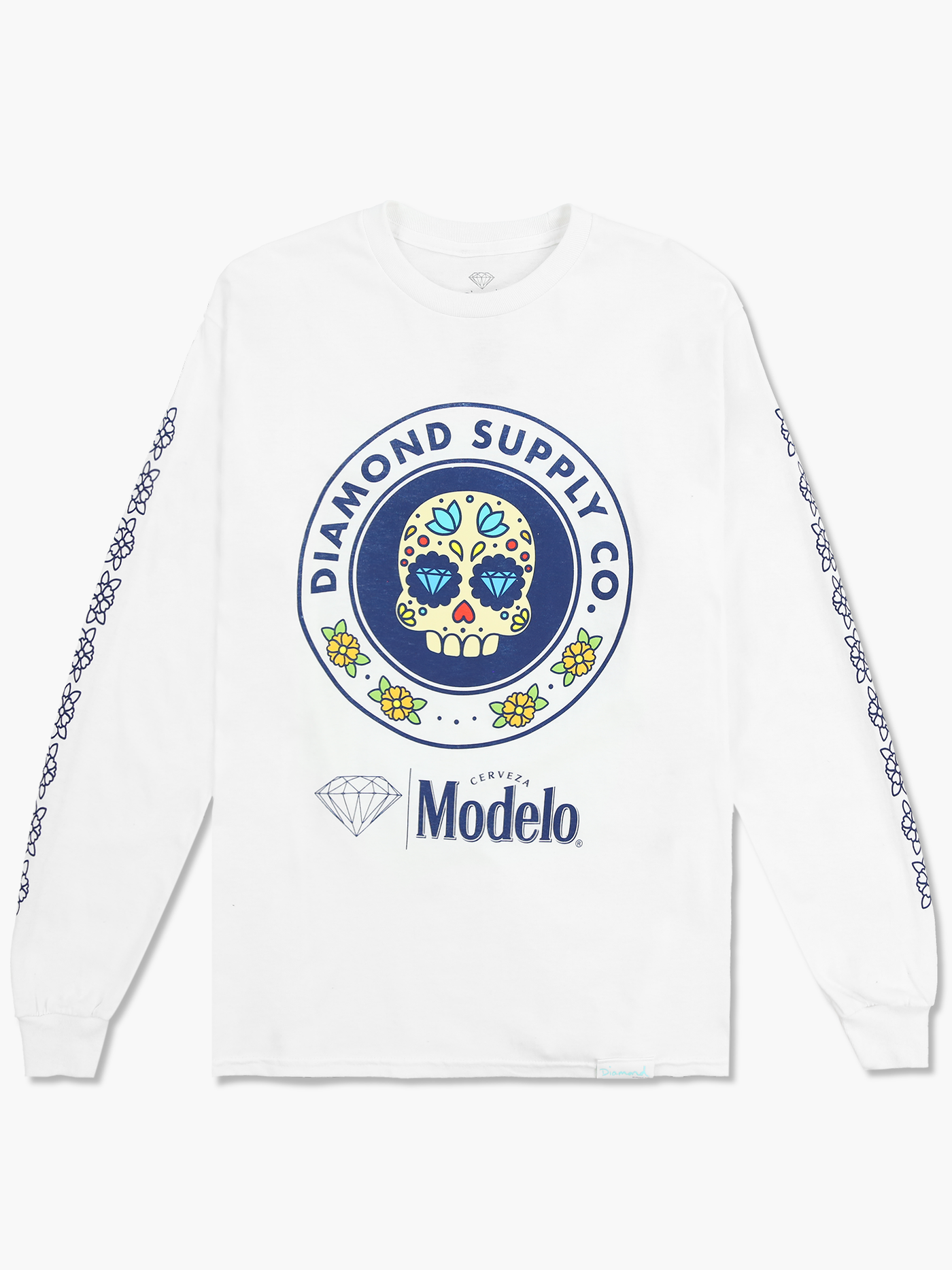 Diamond X Modelo Sugar Skull L/S Tee - White | Diamond Supply Co.