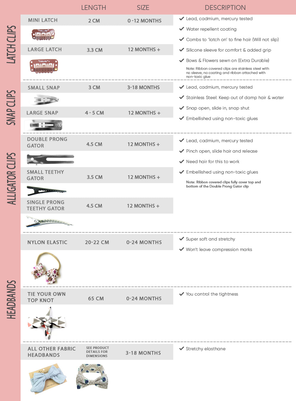 Head Wrap Size Chart