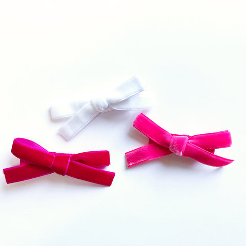 velvet baby bows toddler pinch clips