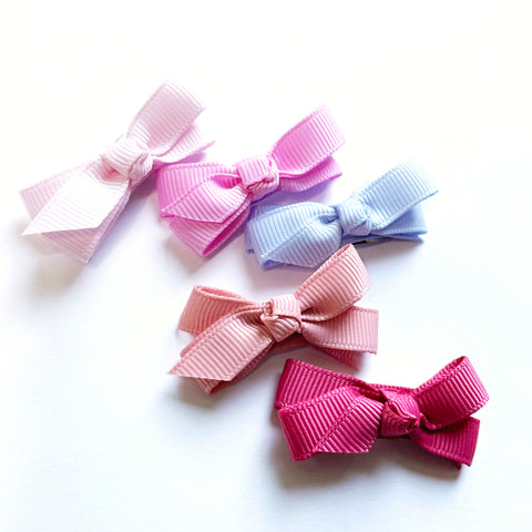 5 baby boutique hair bows valentine set