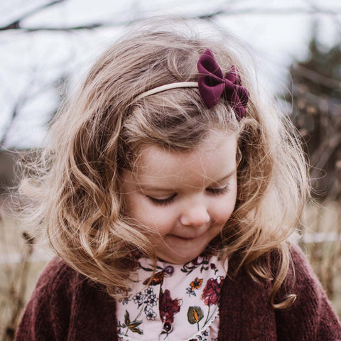 burgundy toddler bow