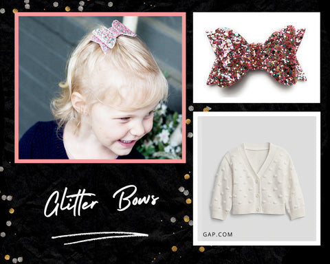 glitter bow sparkle baby girl toddler holiday christmas