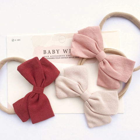 emma bow headbands baby wisp fabric baby bow