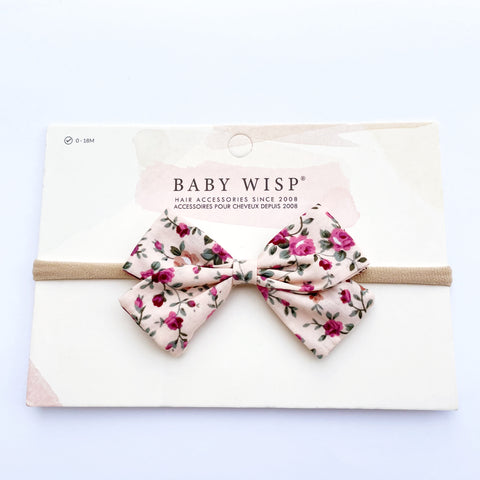 emma bow baby headband baby wisp floral print