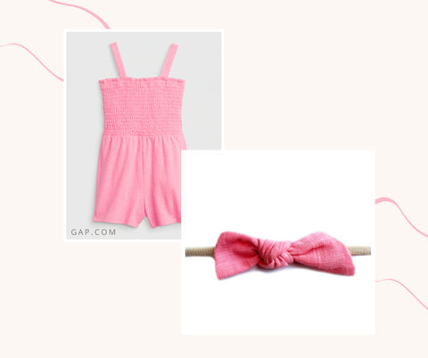 baby girl headband tie knot bow mothers day outfit pink