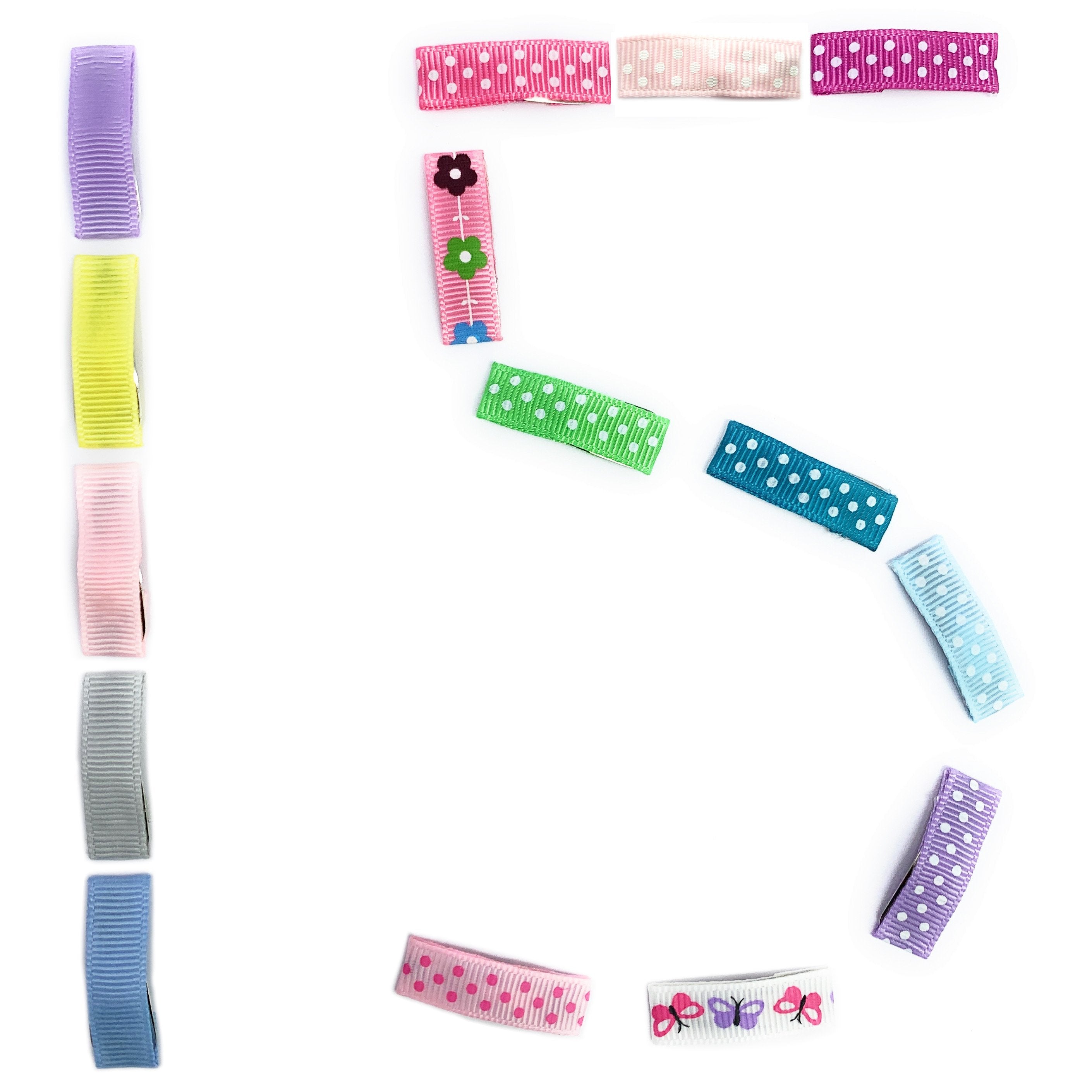 ribbon covered hair clips