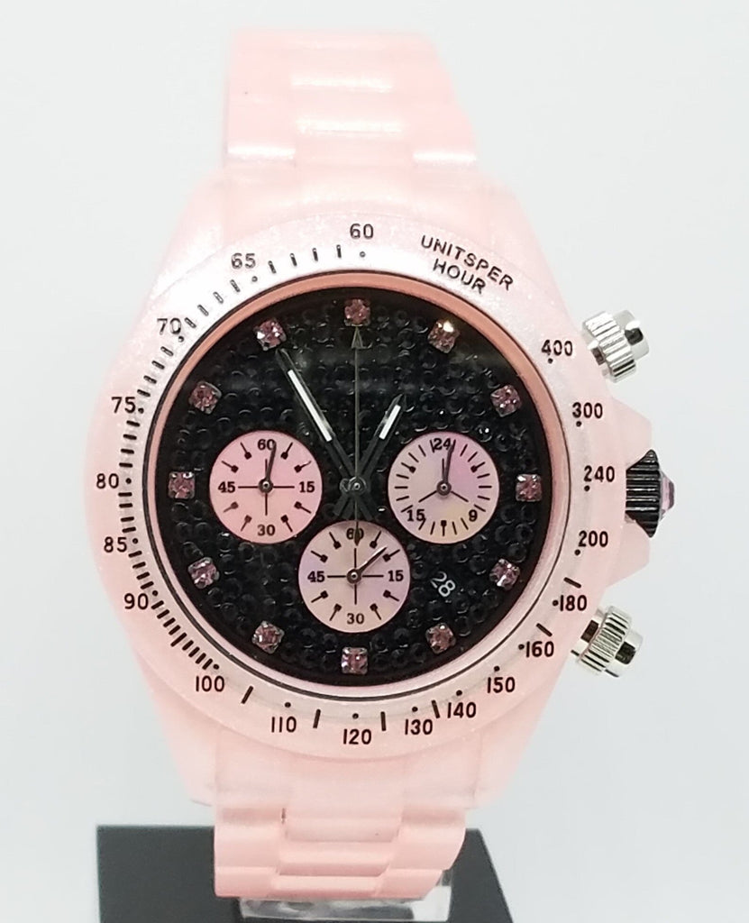 Toy Watch Fluo Plasteramic Pink Ladies Watch With Black Dial Fld09bklp