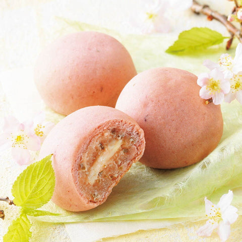 Sakura Chocolate-Filled Steamed Buns