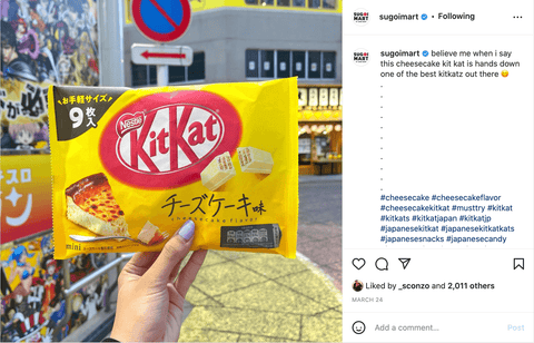 Kit Kat Cheesecake from Sugoi Mart Instagram