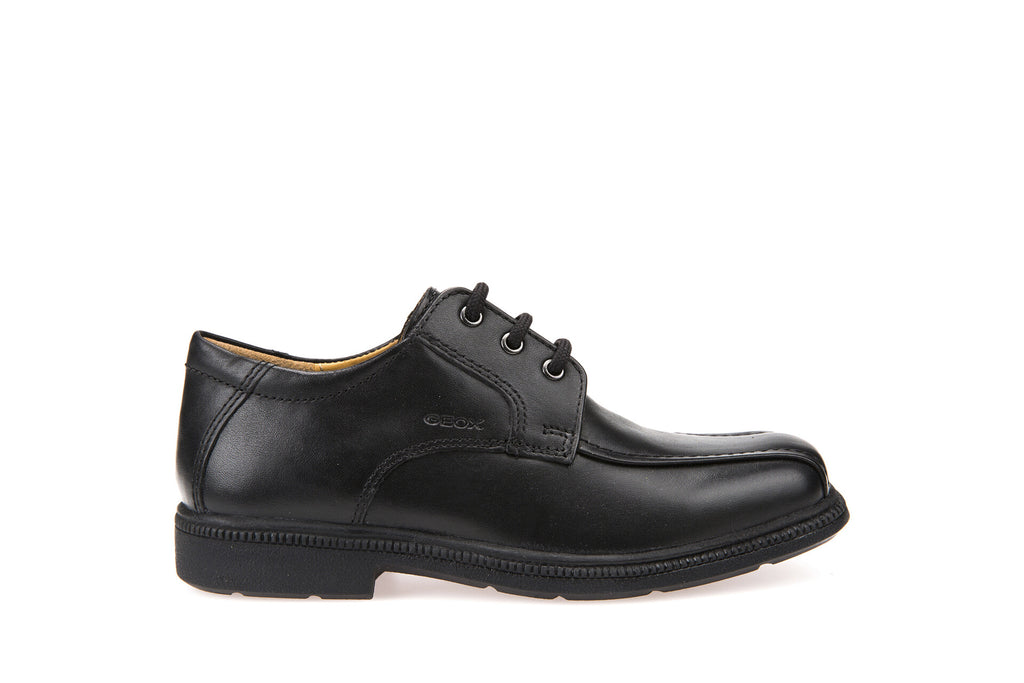 Geox Federico Boys Black Leather Lace 