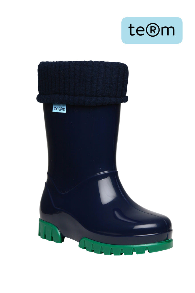 Term Wellies Navy \u0026 Green – Spencer's 