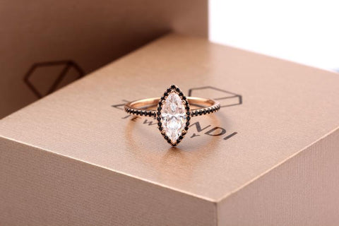 rose gold and black ring zavandi