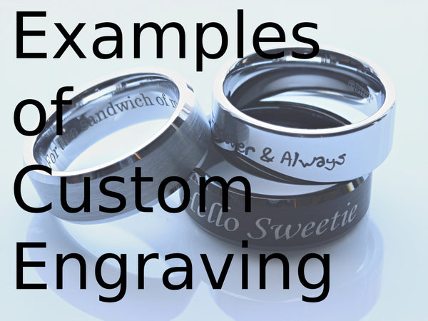 Examples and Samples of Custom Engraving on Wedding Rings