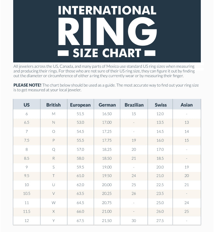 International Ring Size Chart