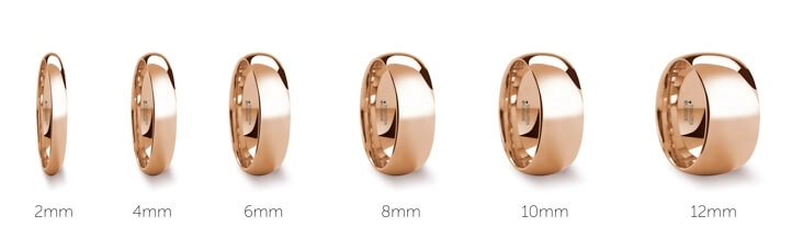 Standard wedding band widths