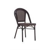 erp outdoor metal chair with black poly woven back seat in black