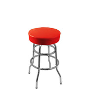 XL Button Top Barstool with Chrome Swivel Frame