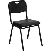 HERCULES Series 900 lb. Capacity King Louis Chair with Transparent Back,  Black Vinyl Seat and Black Frame