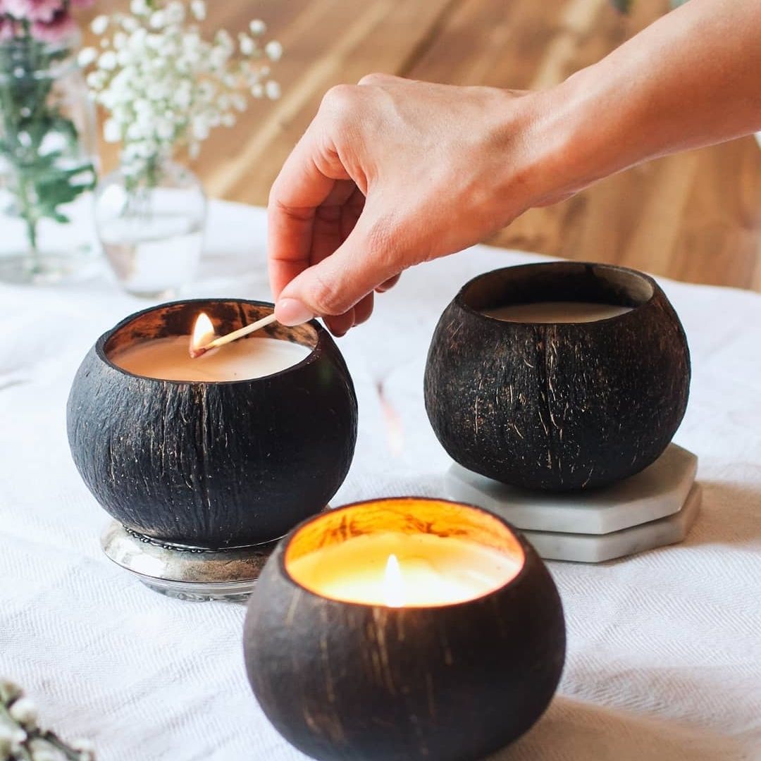 How To Make Coconut Shell Candles