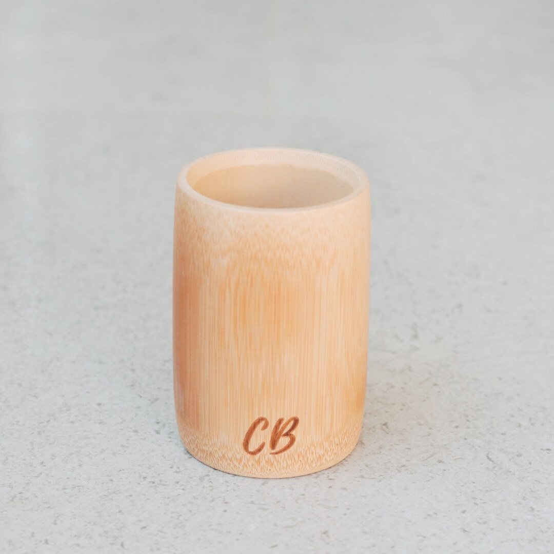 Natural Bamboo Drinking Cup Handmade Wooden Reusable Smoothie Cups