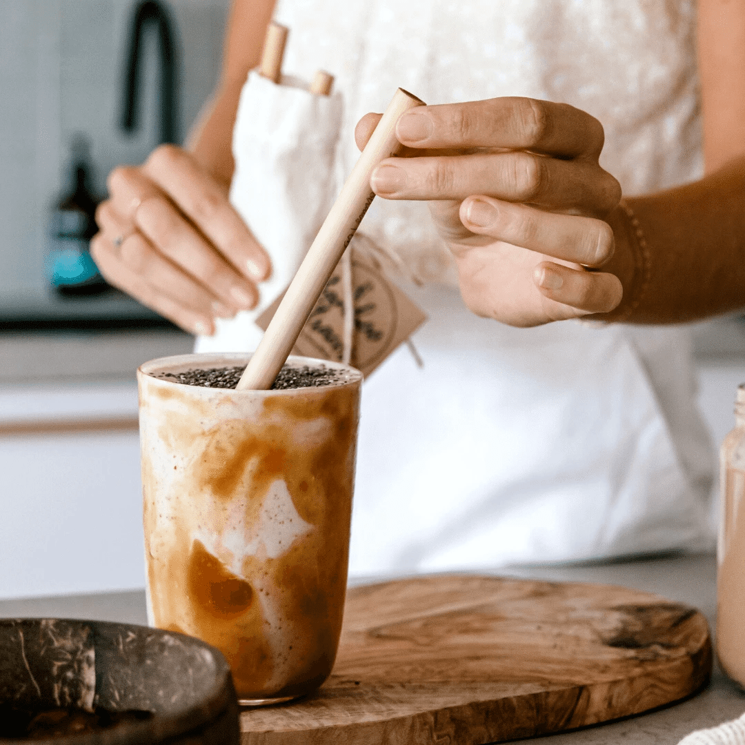 Bamboo cup with straw - Large