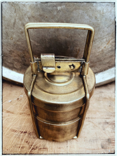 Vintage brass tiffins -small