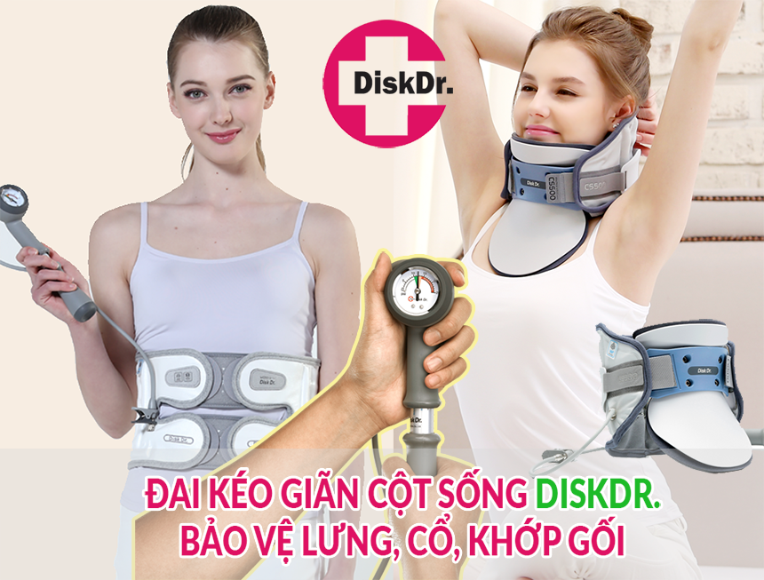 Đối với thoát vị đĩa đệm thì nên dùng đai lưng, đai cổ DiskDr. Hàn Quốc