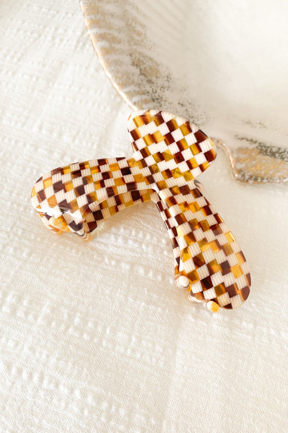 AS IF CHECKERED CLAW CLIP