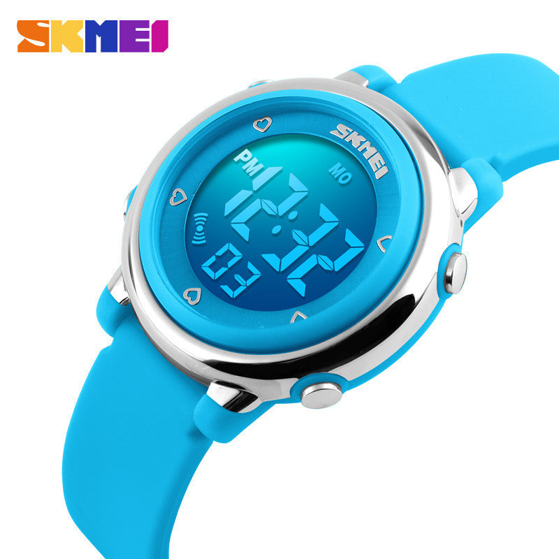 white digital waterproof watch