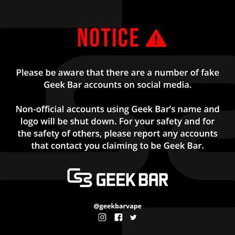 Geek Bar Tackles Counterfeit Disposable Vapes with a stern social media post 