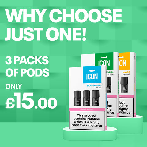 3 packs of ICON pods for £15