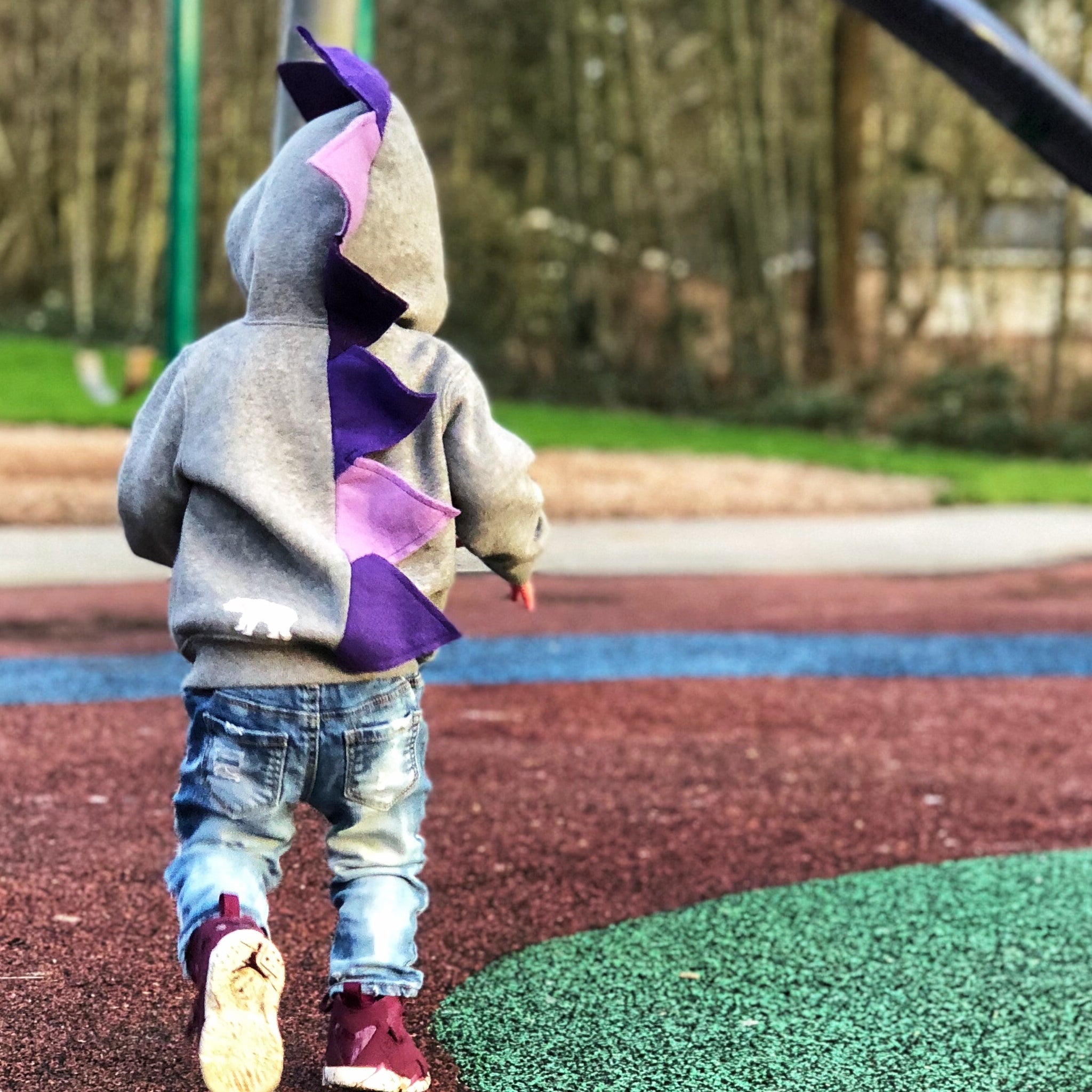 purple dinosaur hoodie