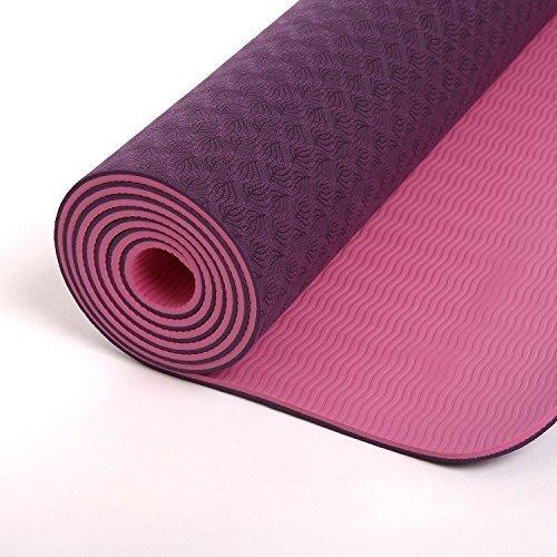 6mm Yoga Mat Non Slip TPE Exercise Mat - Plum | TnP Accessories