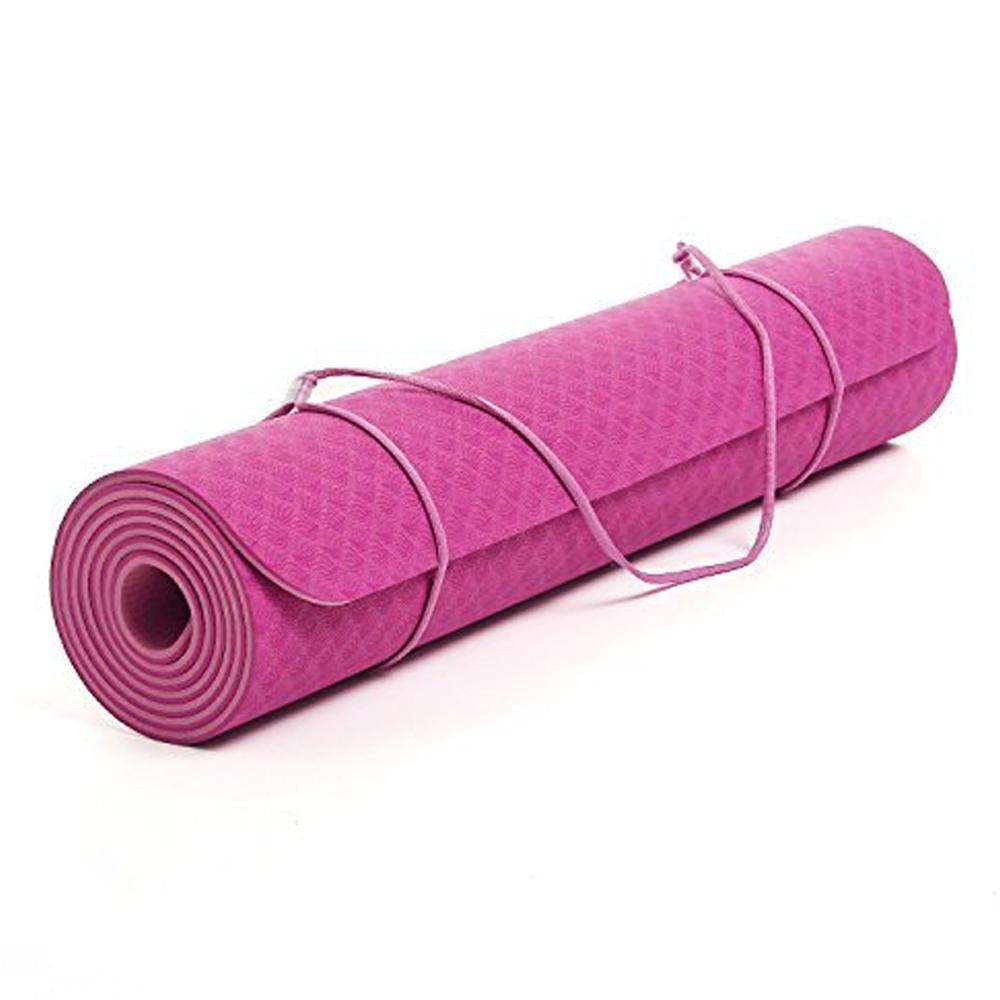 6mm Yoga Mat Non Slip TPE Exercise Mat - Pink