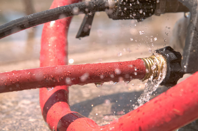 Water line going into pressure washer leaking