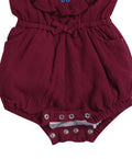Baby Girl 'Archie' Maroon Viscose Crepe Jumpsuit