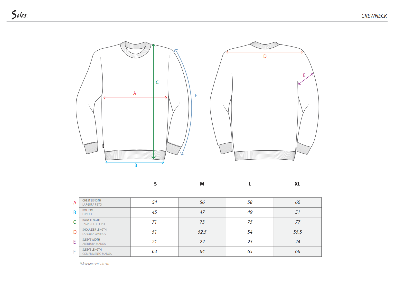 Size Chart Sweaters – Selva Apparel