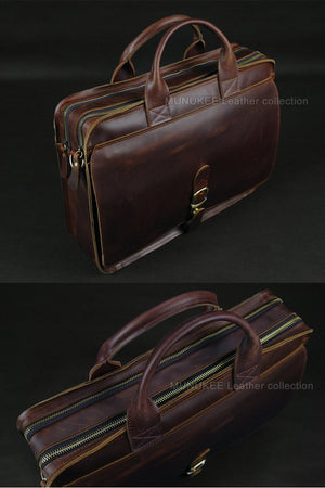 Luxury Genuine Leather Men Briefcase Laptop Bag Leather Briefcase portfolio men Business bag male briefcase document office bag