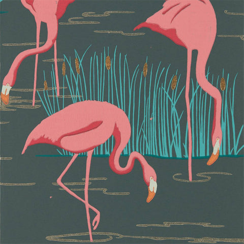 Salinas Flamingo Wallpaper - Ice Linen - Harlequin