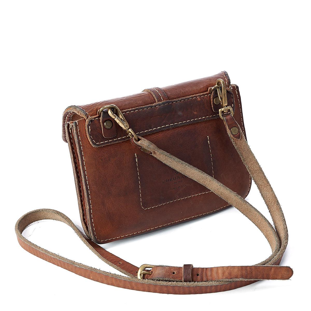 コロナドレザー Vintage Stone-Washed Crossbody